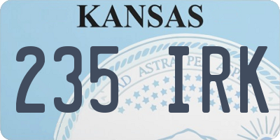 KS license plate 235IRK