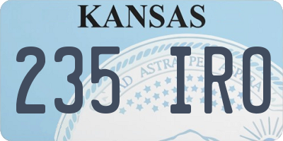 KS license plate 235IRO