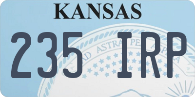 KS license plate 235IRP