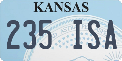 KS license plate 235ISA
