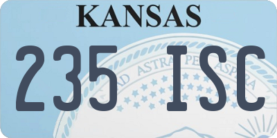 KS license plate 235ISC