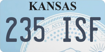 KS license plate 235ISF