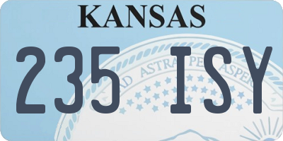 KS license plate 235ISY