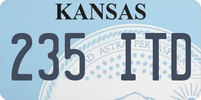 KS license plate 235ITD