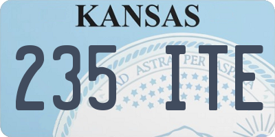 KS license plate 235ITE