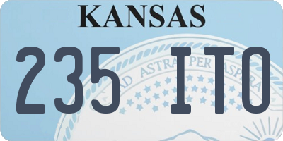 KS license plate 235ITO