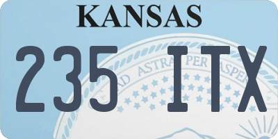KS license plate 235ITX
