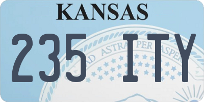 KS license plate 235ITY
