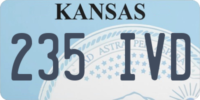 KS license plate 235IVD