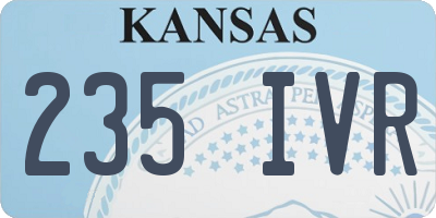 KS license plate 235IVR