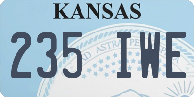 KS license plate 235IWE