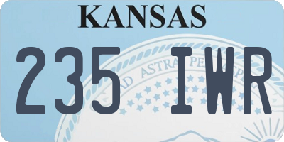 KS license plate 235IWR