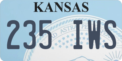 KS license plate 235IWS