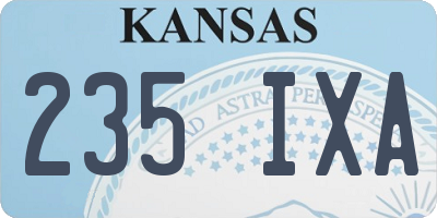 KS license plate 235IXA