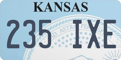 KS license plate 235IXE