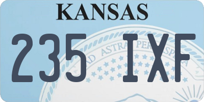 KS license plate 235IXF
