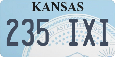 KS license plate 235IXI
