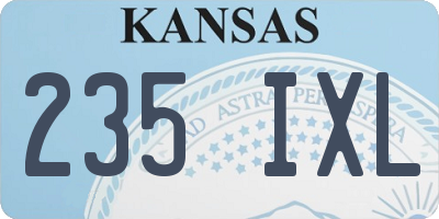 KS license plate 235IXL