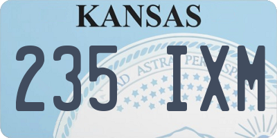 KS license plate 235IXM