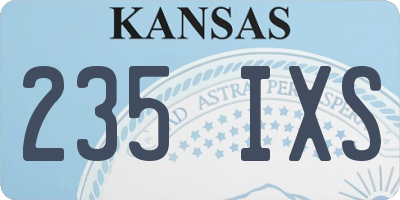 KS license plate 235IXS
