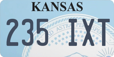 KS license plate 235IXT