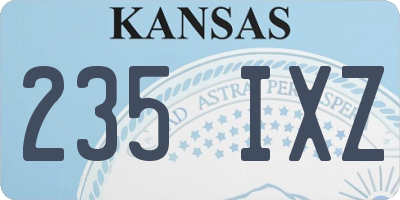 KS license plate 235IXZ