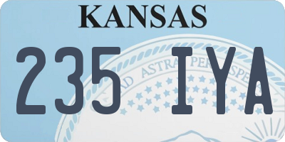 KS license plate 235IYA
