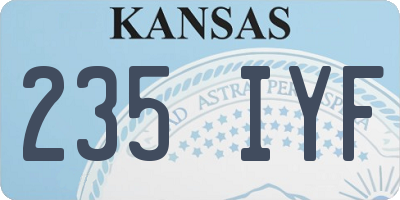KS license plate 235IYF