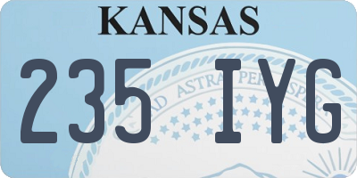 KS license plate 235IYG