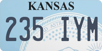 KS license plate 235IYM