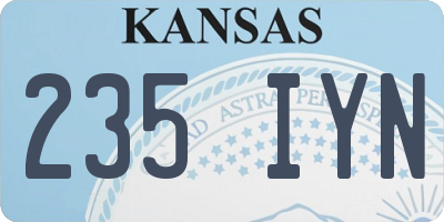 KS license plate 235IYN