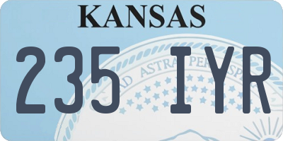 KS license plate 235IYR