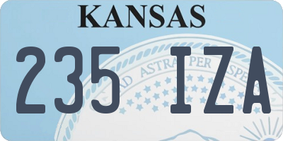 KS license plate 235IZA