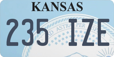 KS license plate 235IZE