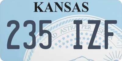 KS license plate 235IZF