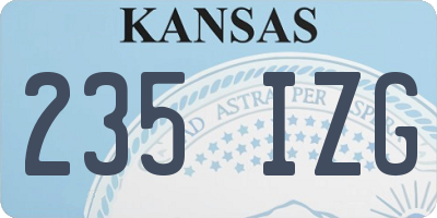 KS license plate 235IZG