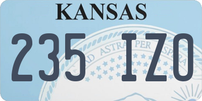 KS license plate 235IZO