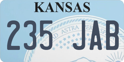KS license plate 235JAB
