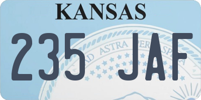 KS license plate 235JAF