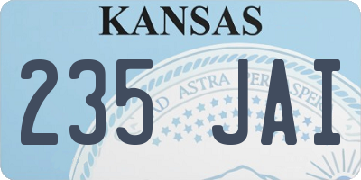 KS license plate 235JAI