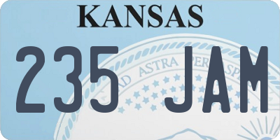 KS license plate 235JAM