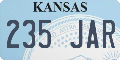 KS license plate 235JAR