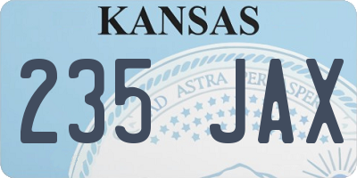 KS license plate 235JAX