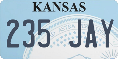 KS license plate 235JAY