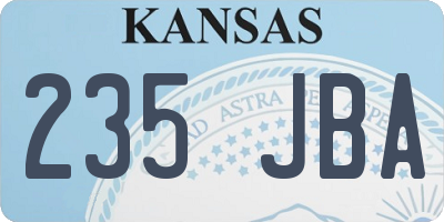 KS license plate 235JBA