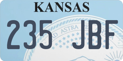 KS license plate 235JBF