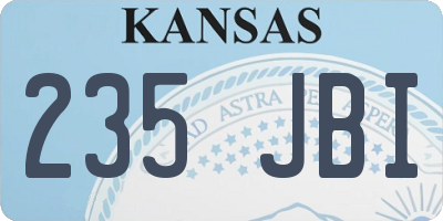 KS license plate 235JBI