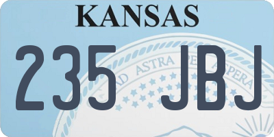 KS license plate 235JBJ