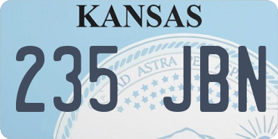 KS license plate 235JBN