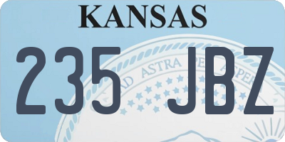 KS license plate 235JBZ